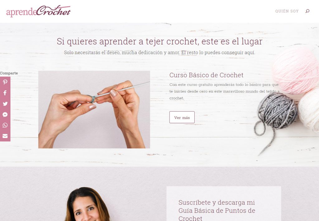 páginas wordpress blog aprende crochet